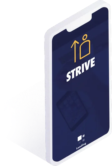 STRIVE education program app opening screen